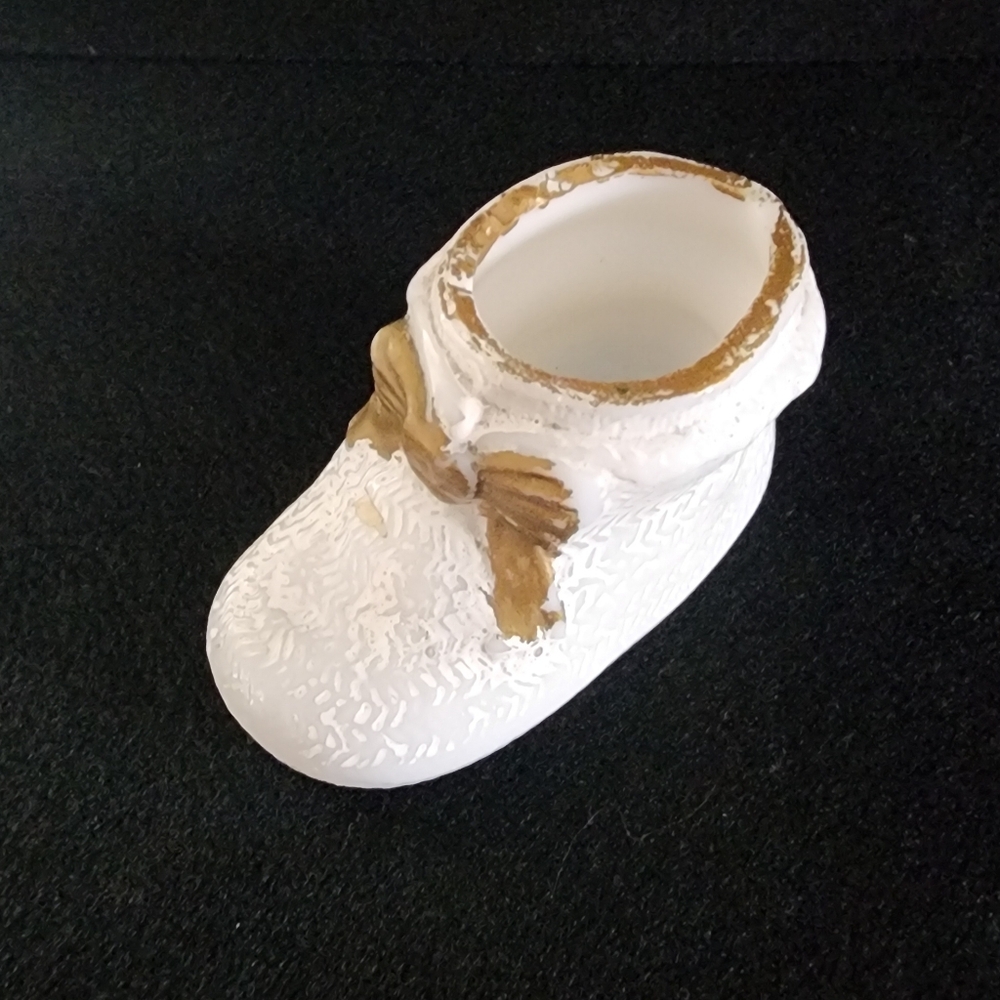 Vintage, Antique Milk Glass Bootie RARE Pattern!